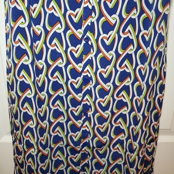 CAbi 5370 Amour Heart Sleeveless Button Down Shirt Dress Navy Blue Womens XS - Picture 4 of 12